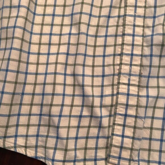 Orvis Mens Long Sleeve Button Down sz L off whirw/blue/green sz L - Picture 4 of 6